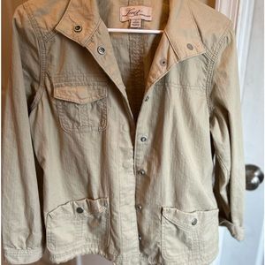 Levi's San Francisco Women's khaki crop waist drawstring 3 pocket jacket. Size M